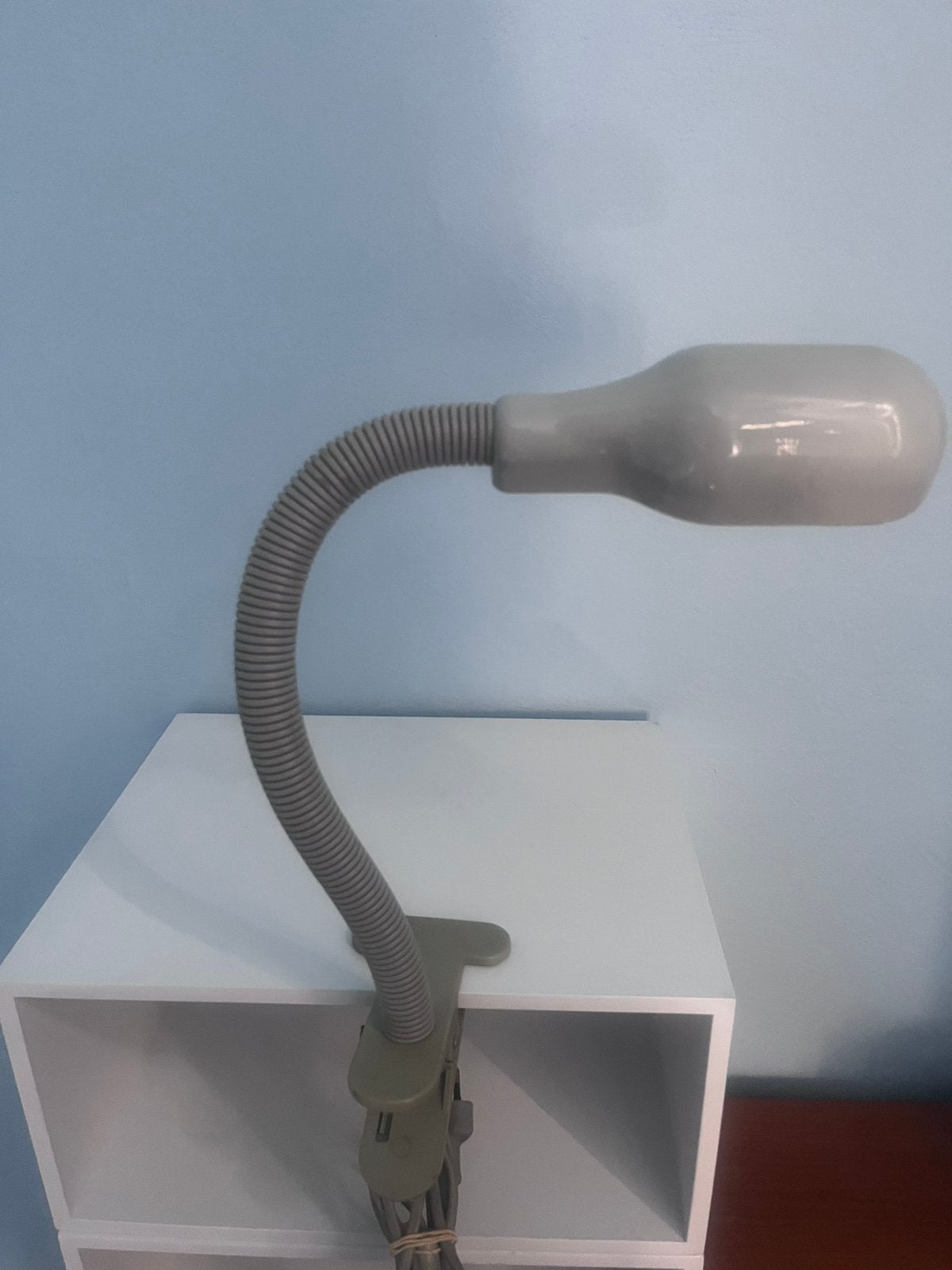 Vintage Happylight klemlamp, bureaulamp. Grijs., Huis en Inrichting, Lampen | Tafellampen, Ophalen of Verzenden, Zo goed als nieuw