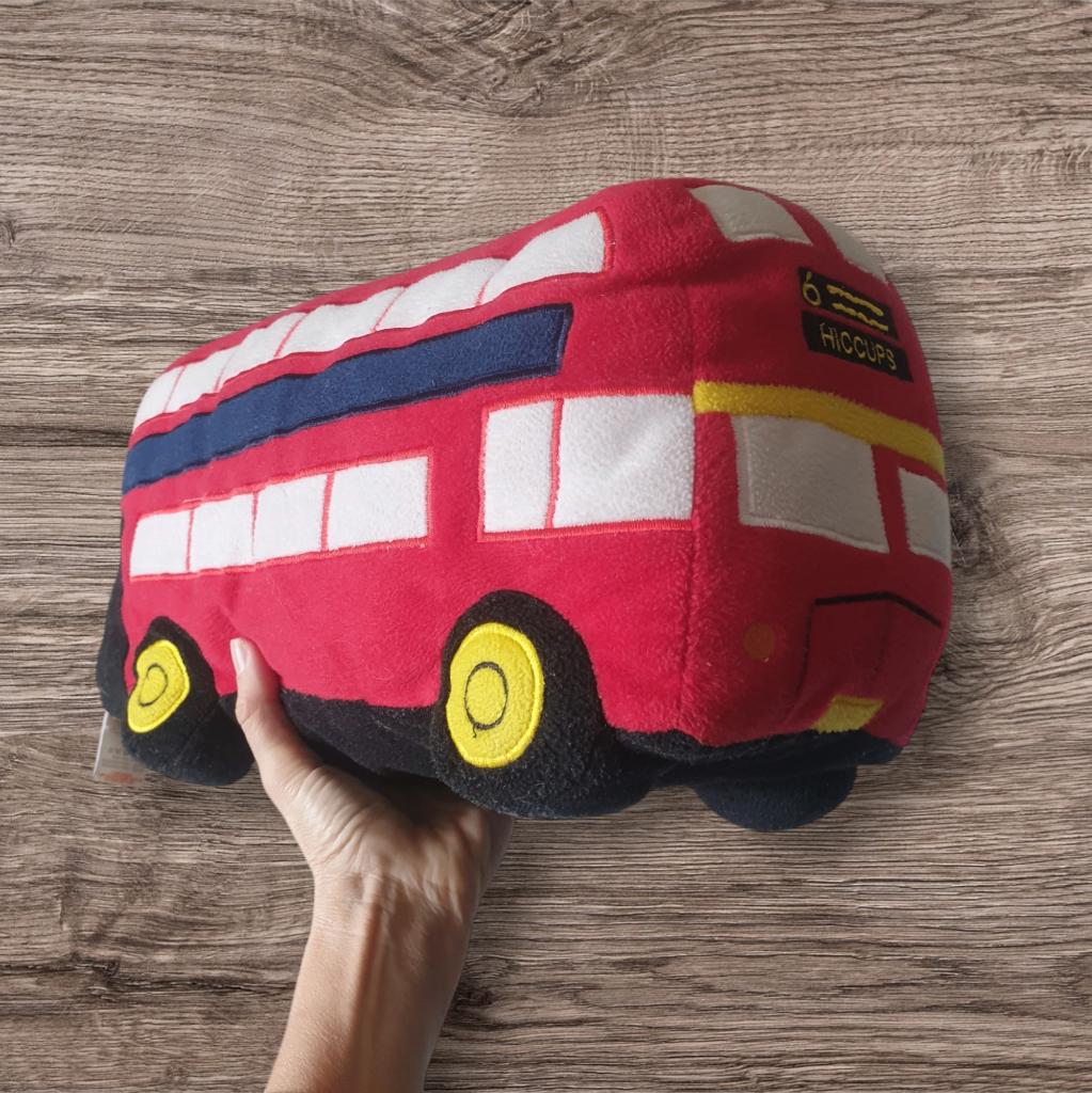 Knuffelkussen Londense dubbeldekker bus 42 cm lang 20-05, -, -, Overige typen, Ophalen of Verzenden