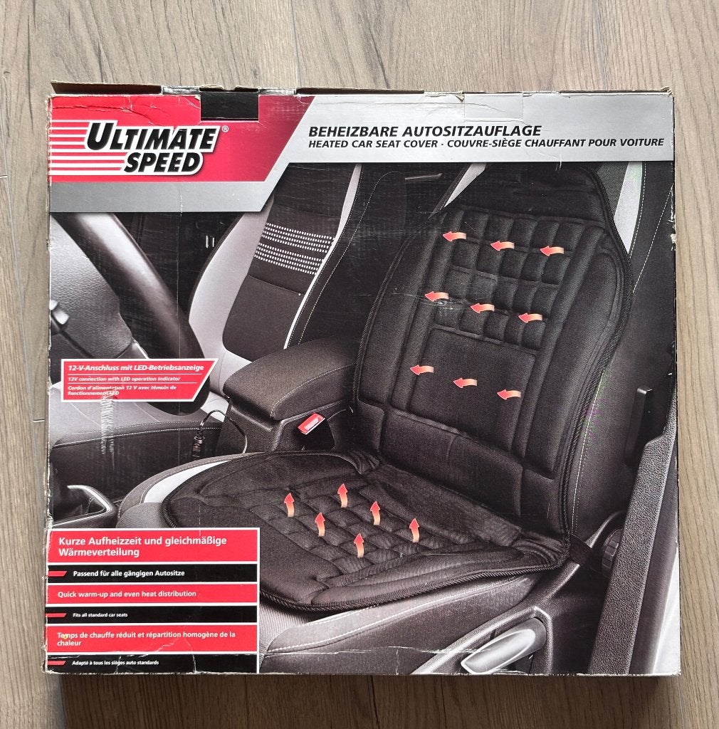 Verwarmb. autostoelbekl., 12 volt, LED indicator, ongebruikt, Ophalen of Verzenden, Nieuw