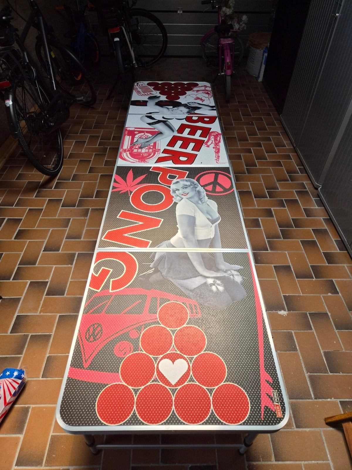 Opvouwbare Beer Pong Tafel - Pin-up Design, Ophalen, Zo goed als nieuw