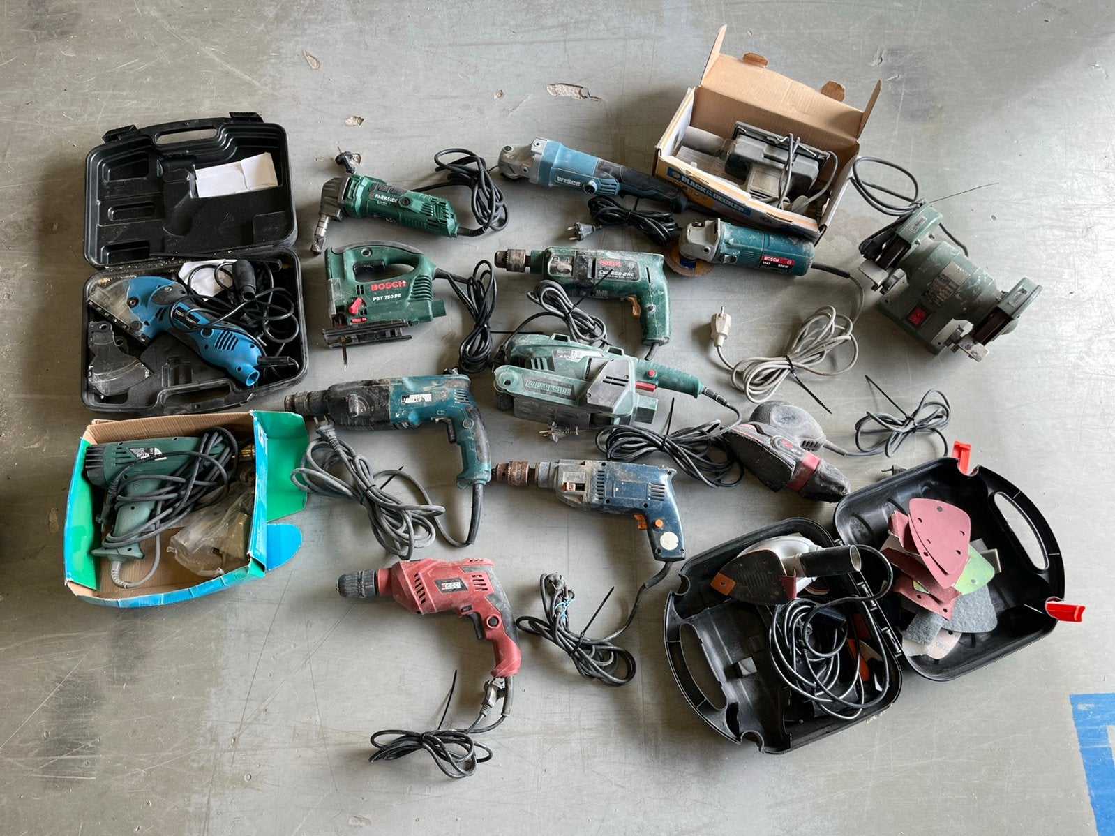 15 stuks elektrisch gereedschap, Ophalen, Gebruikt, ., .