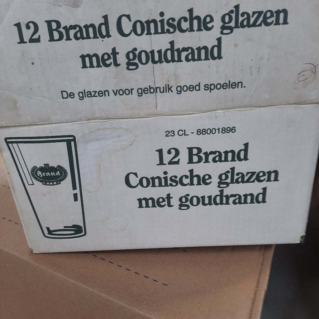 Brand bierglazen vintage, Verzamelen, Ophalen, Nieuw, Glas of Glazen, Brand