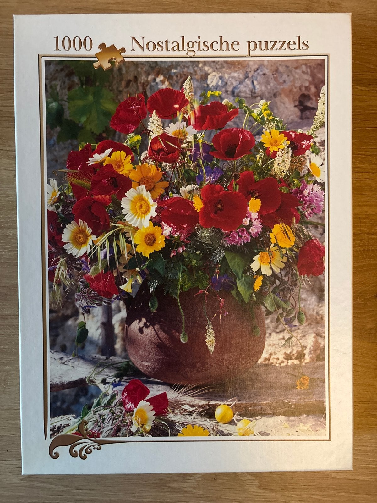 Nostalgische Puzzel 1000 Stukjes - Bloemen Ulrike Schneiders, Ophalen, 500 t/m 1500 stukjes, Zo goed als nieuw, Legpuzzel