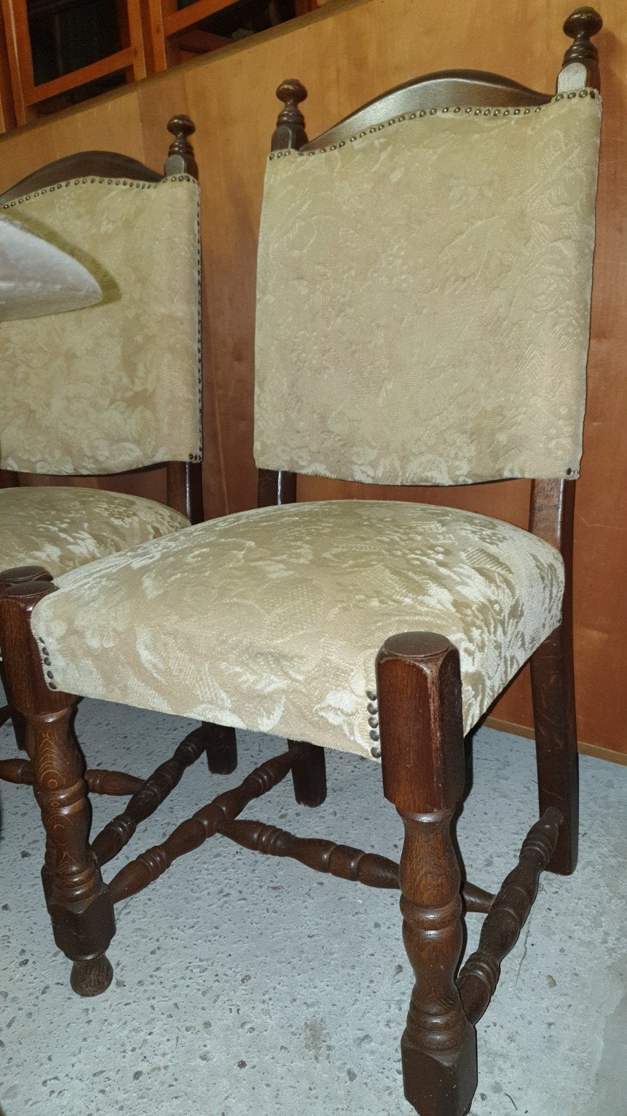 Klassieke Eiken Eetkamerstoelen - Set van 6, Huis en Inrichting, Stoelen, Ophalen, Bruin, Stof