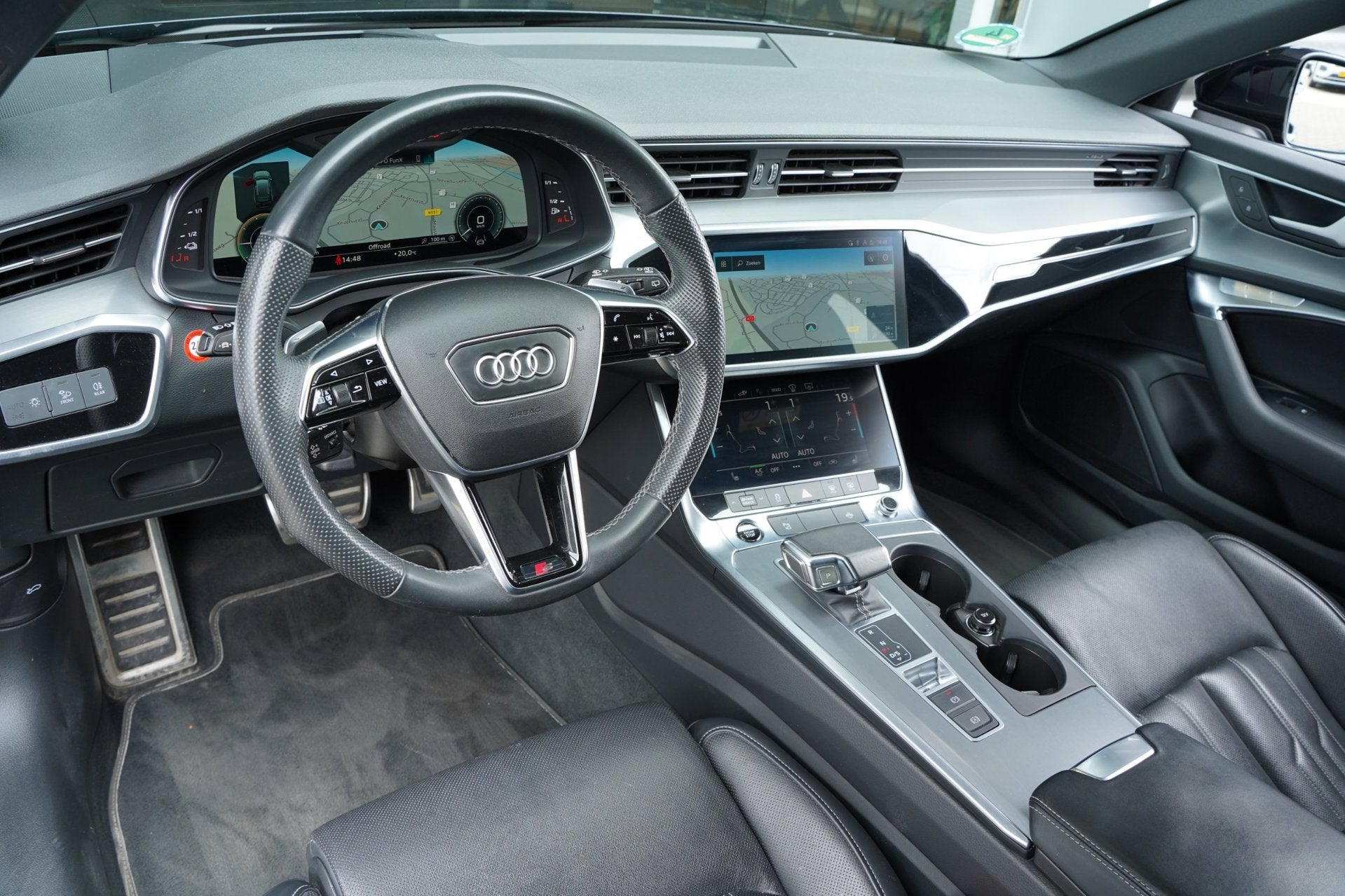Audi A6 Avant 55 TFSI e quattro Competition S-line Leder Tre, Auto's, Gebruikt, Zwart, 4 cilinders, Zwart