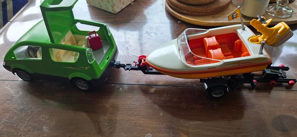 Speelgoed auto met aanhanger en speedboot, Ophalen of Verzenden, Zo goed als nieuw