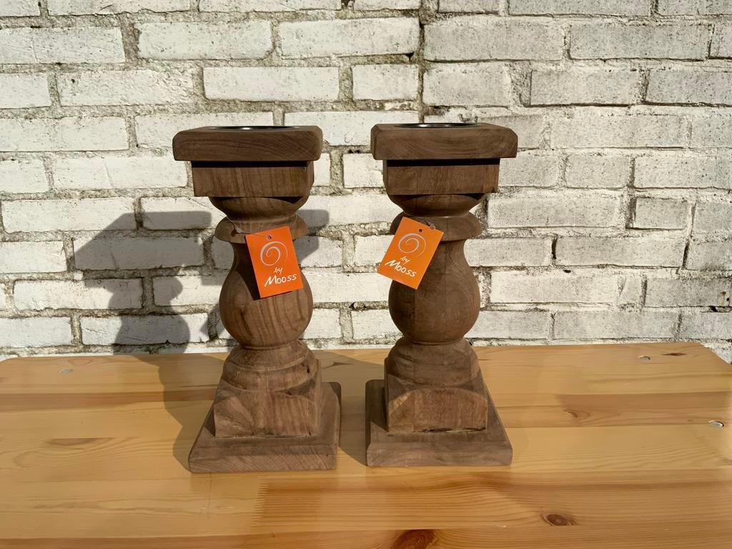Landelijke Baluster Kandelaars, Nieuw, Ophalen of Verzenden, Kandelaar, Hout