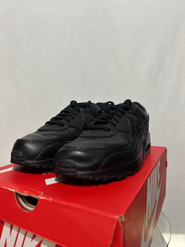 ALS NIEUW! Maat 47,5 - Nike Air Max 90 Leather Triple Black, Kleding | Heren, Verzenden, Zwart, Nike, Nike