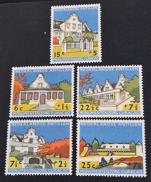 Nederlandse Antillen 1959 - nvph 298-302 - Monumentenzorg, Ophalen of Verzenden, Postfris