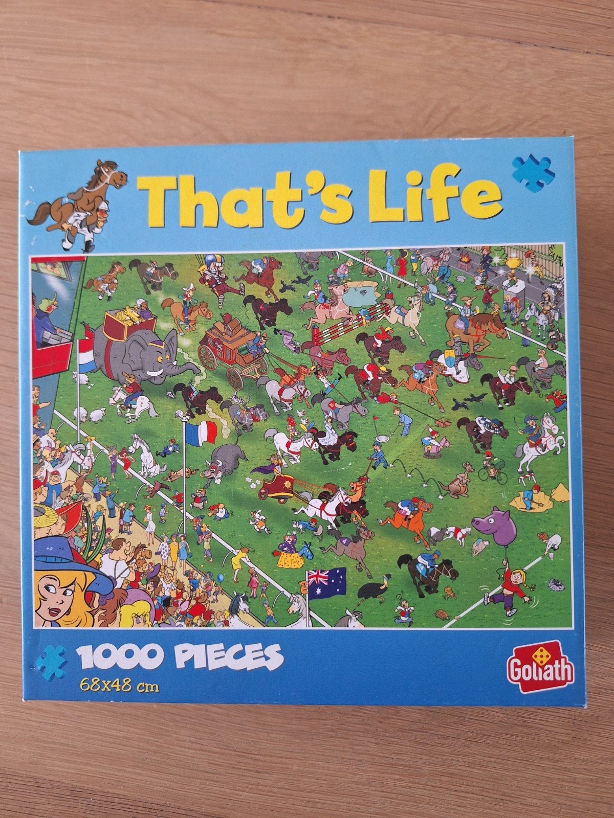 That's Life, Melbourne Cup, puzzel 1000 stukjes, Ophalen of Verzenden, 500 t/m 1500 stukjes, Zo goed als nieuw, Legpuzzel