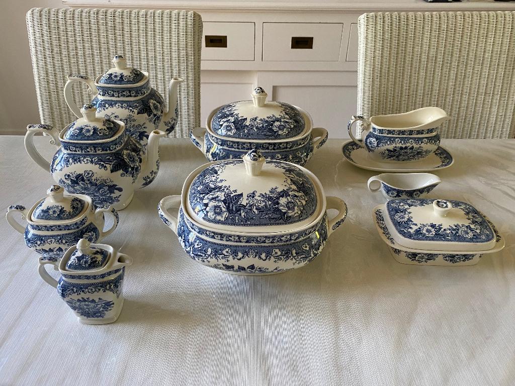 Royal Sphinx Balmoral servies onderdelen blauw wit, Ophalen