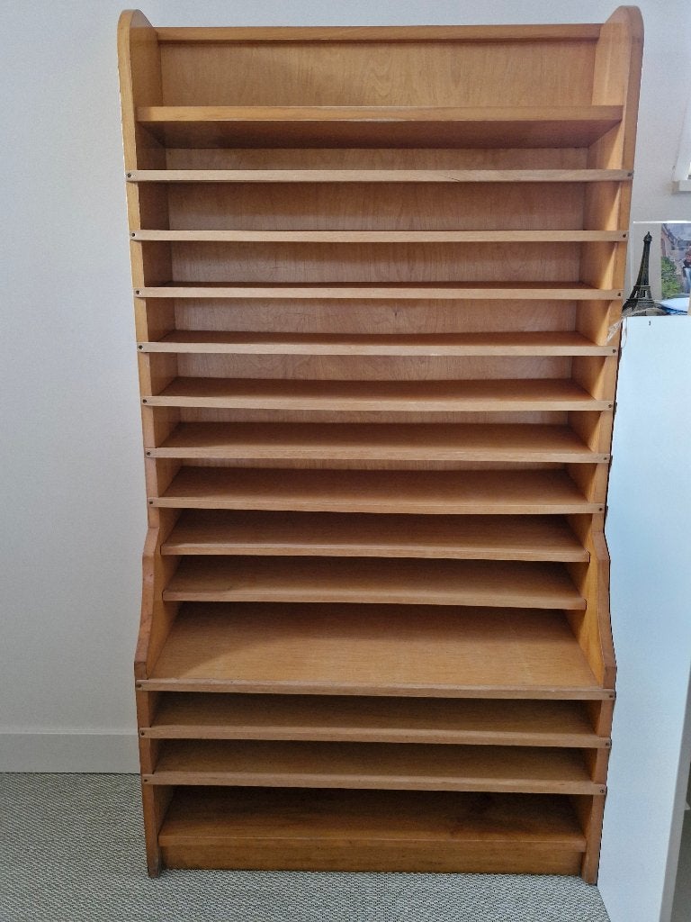 Vintage schoolkast, Ophalen, Met plank(en), Gebruikt, Oude schoolkast