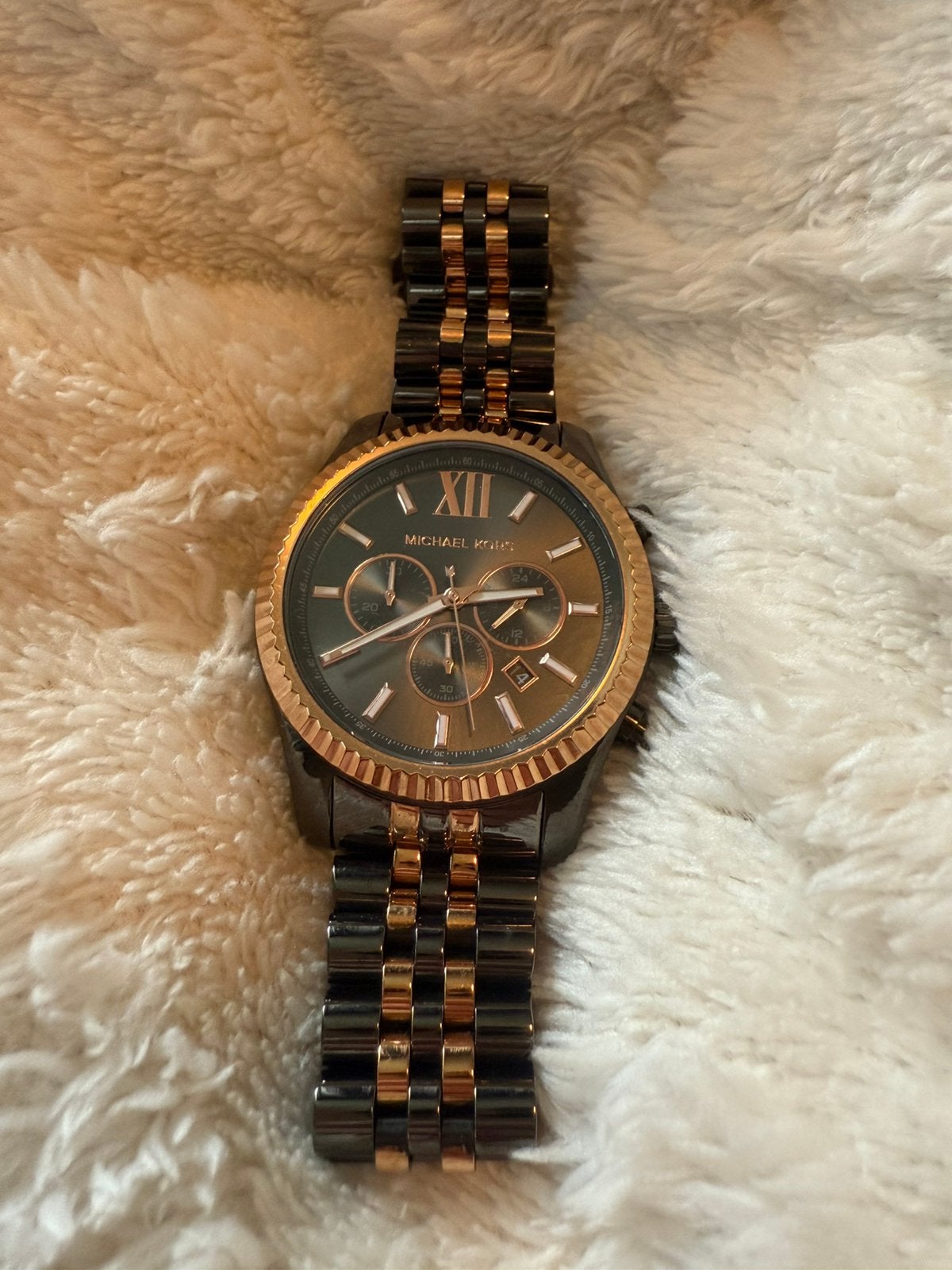 Micheal kors horloge unisex, Ophalen, Zo goed als nieuw, Staal, Overige merken