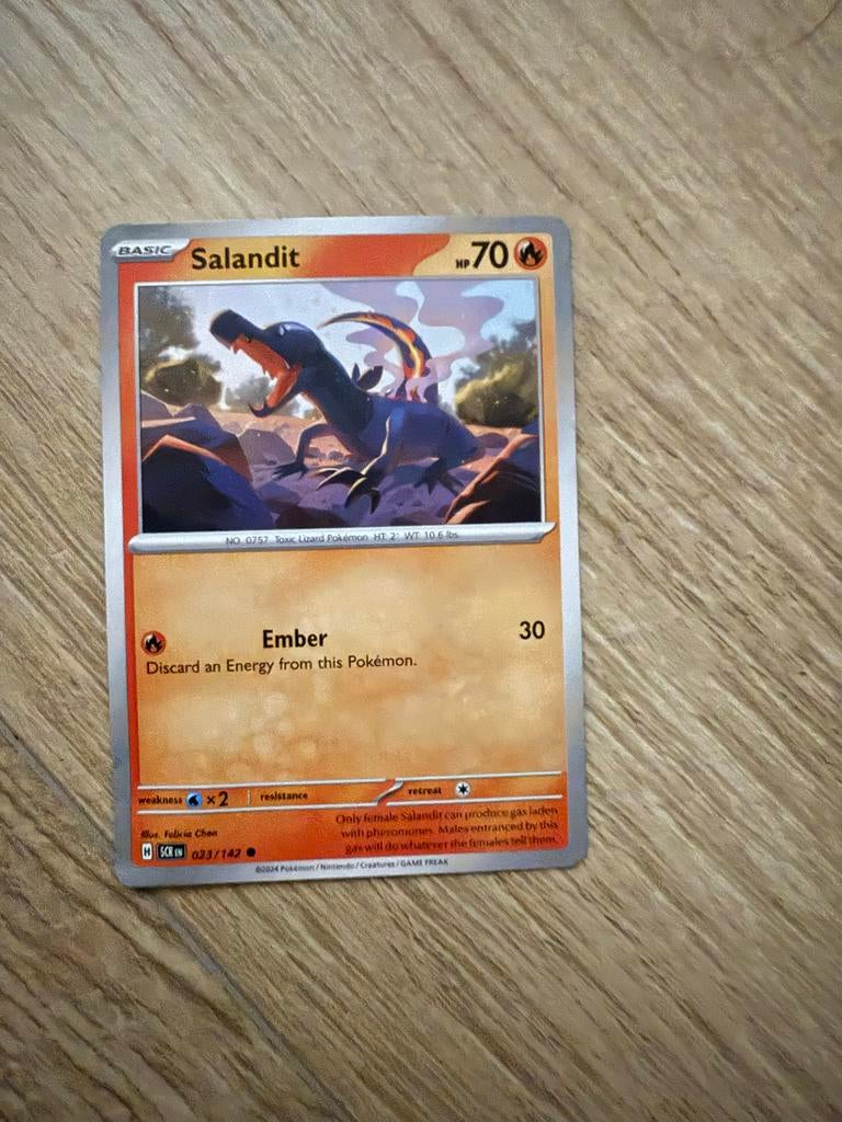 Pokémon Kaart Salandit 023/142 (Basic, HP 70), Ophalen of Verzenden, Gebruikt, Losse kaart