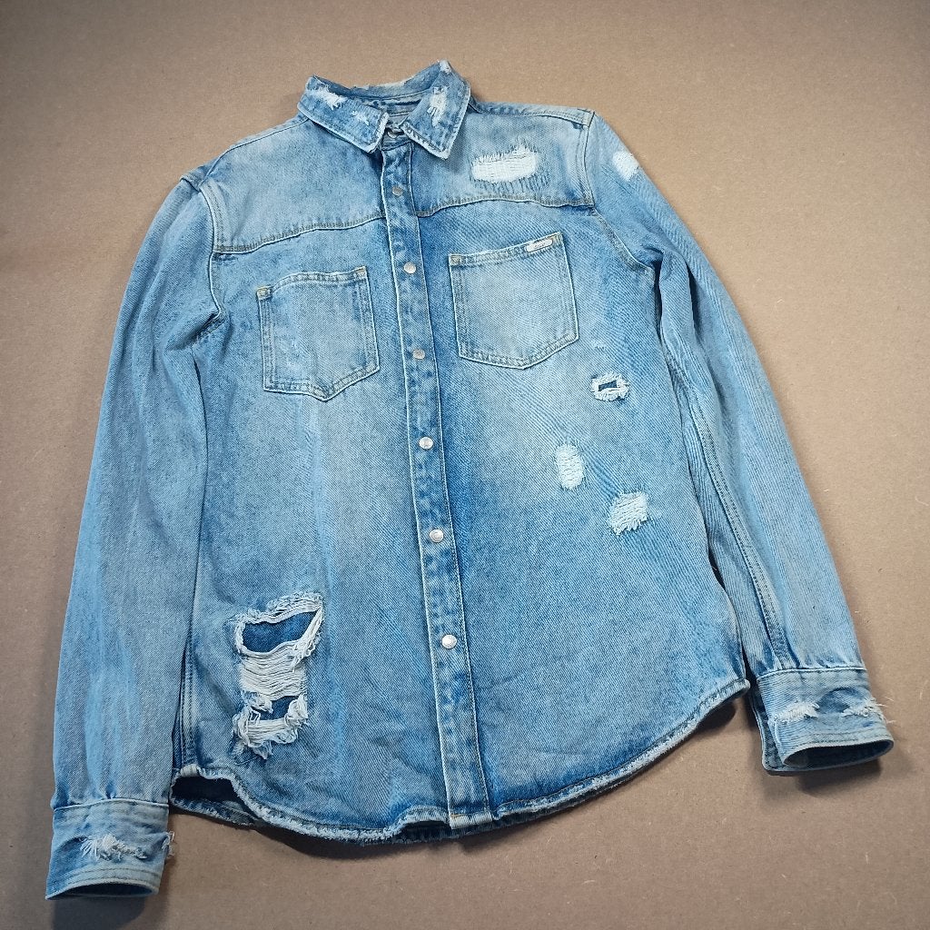 zara overhemd, Kleding | Heren, Blauw, Ophalen of Verzenden, Zo goed als nieuw, Overige halswijdtes