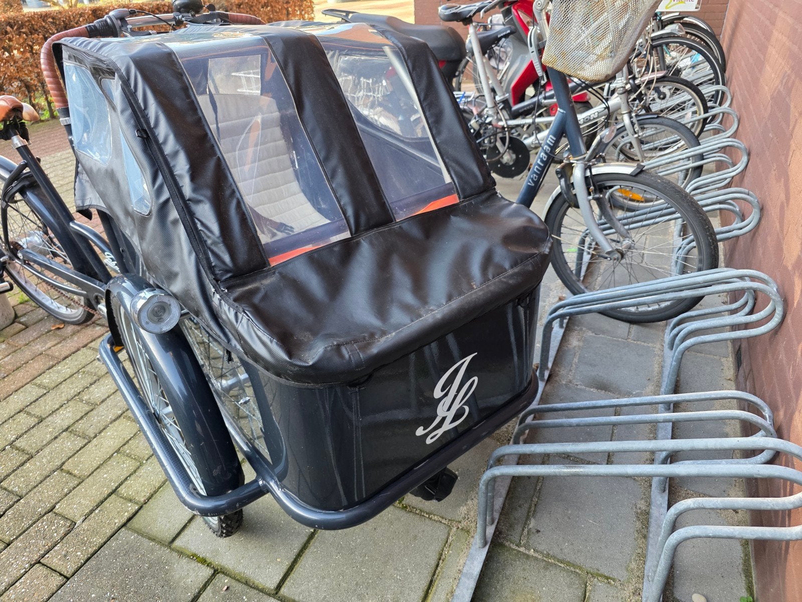 Johnny Loco bakfiets met huif - Ideaal voor kinderen, Fietsen en Brommers, Fietsen | Bakfietsen, Ophalen, Gebruikt, Huif, 2 kinderen