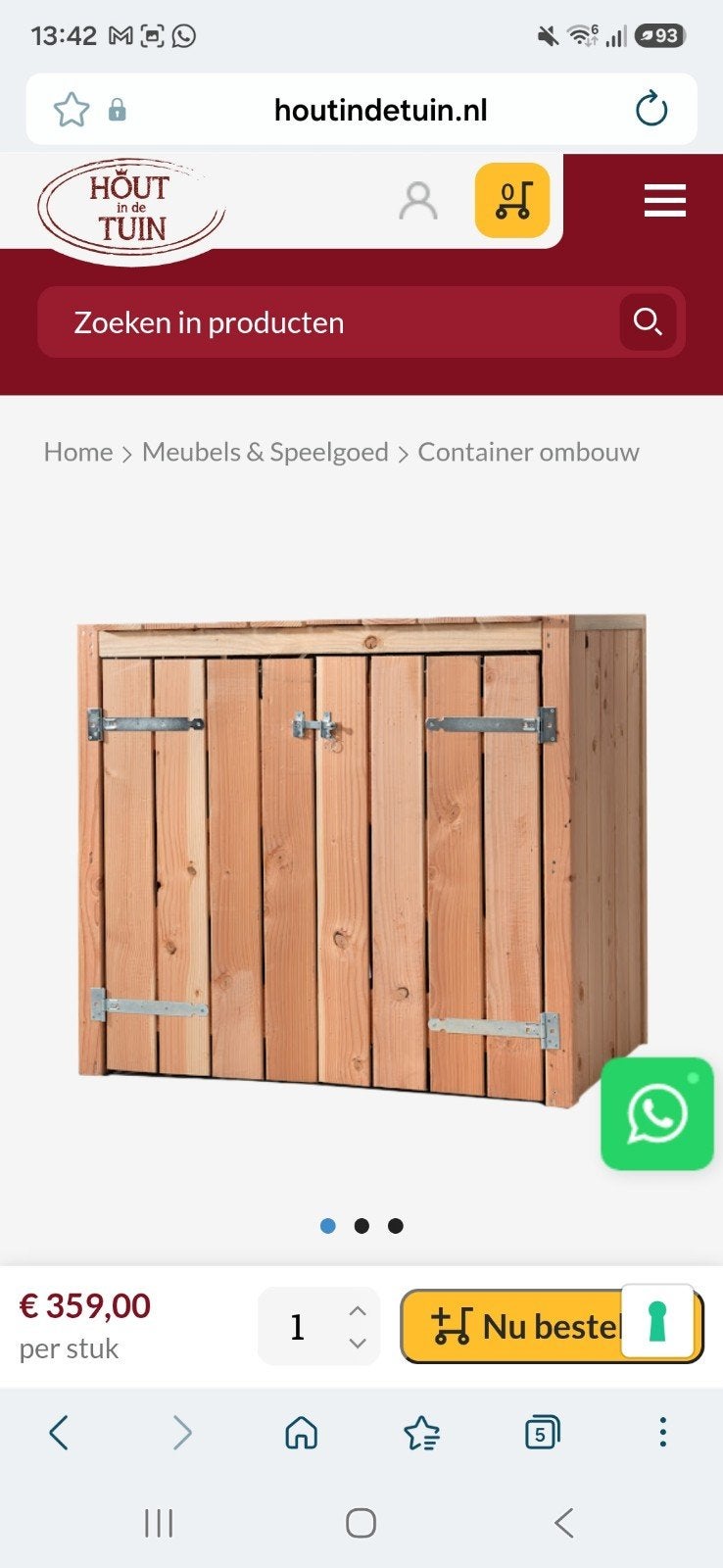 Nieuw douglas houten pakket voor container ombouw, Ophalen, Nieuw, Hout, Overige typen