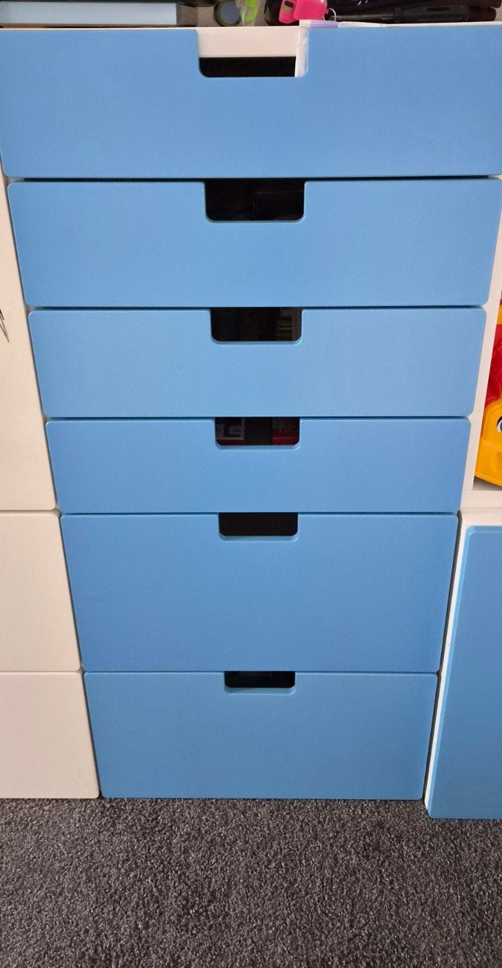 IKEA Stuva kast met blauwe lades, Ophalen, Overige materialen, Gebruikt, 100 tot 150 cm