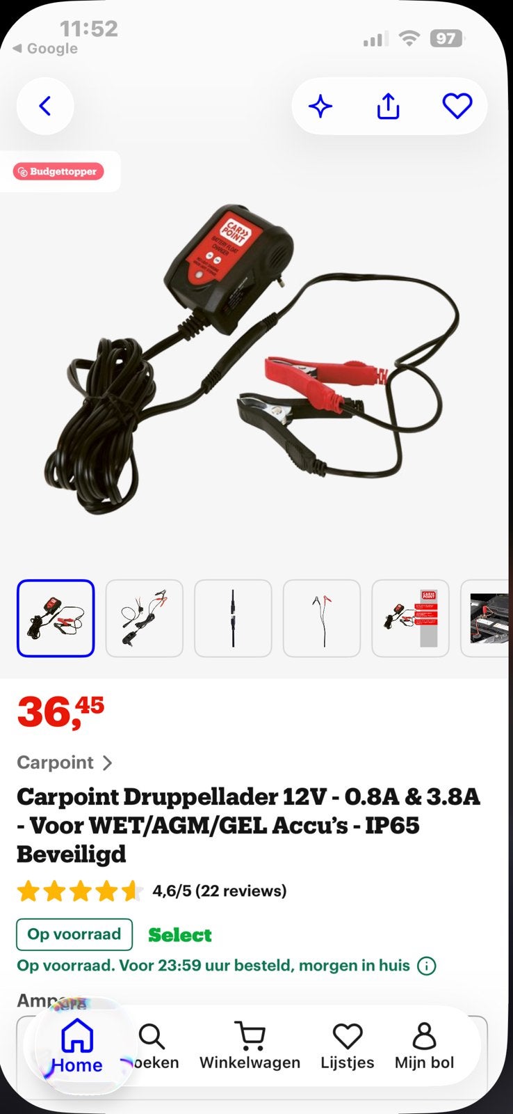 Druppellader 12v voor accu van carpoint, Ophalen of Verzenden