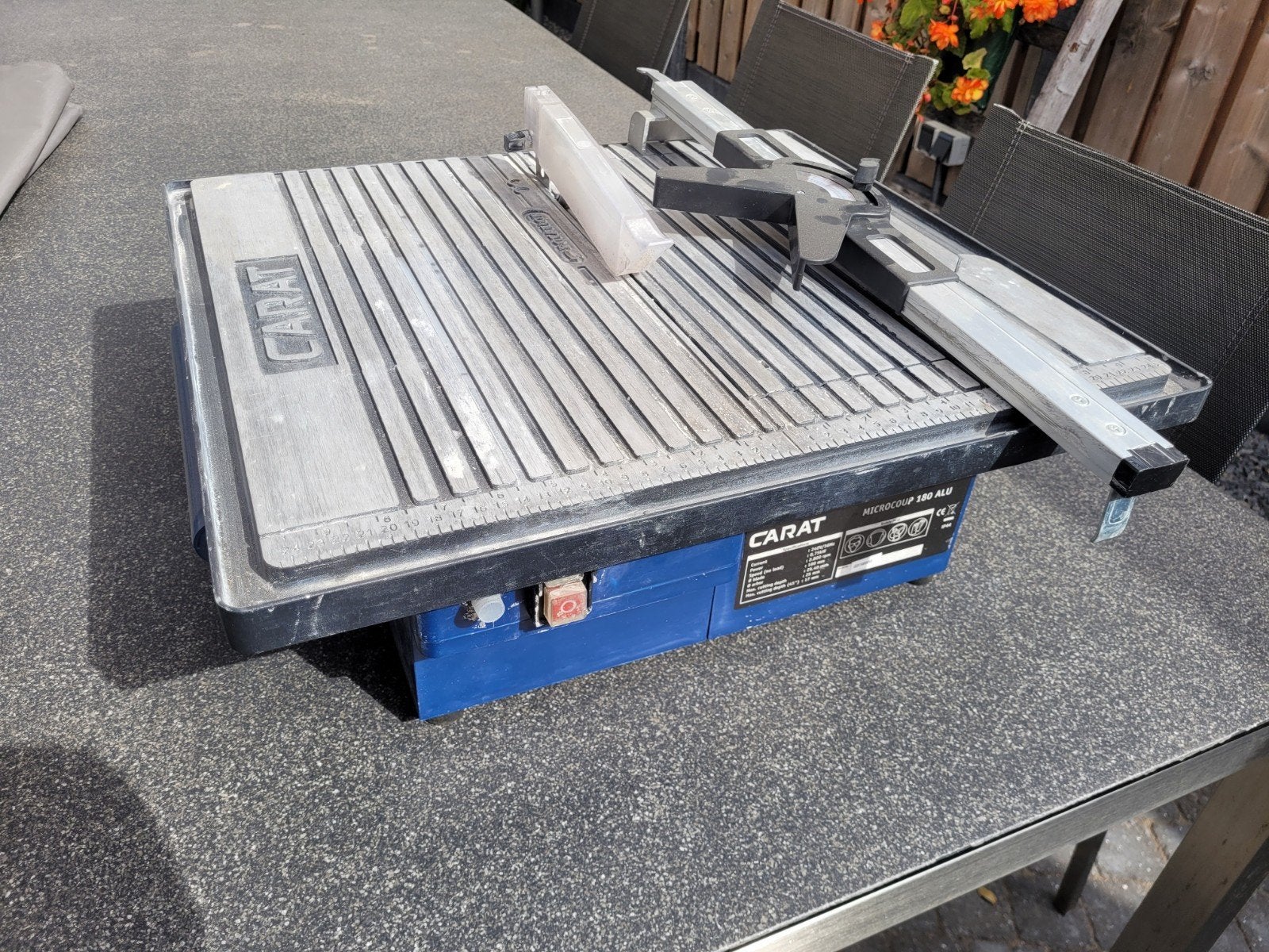 Carat Microcoup 180 ALU tegelzaagtafel, Ophalen, Gebruikt