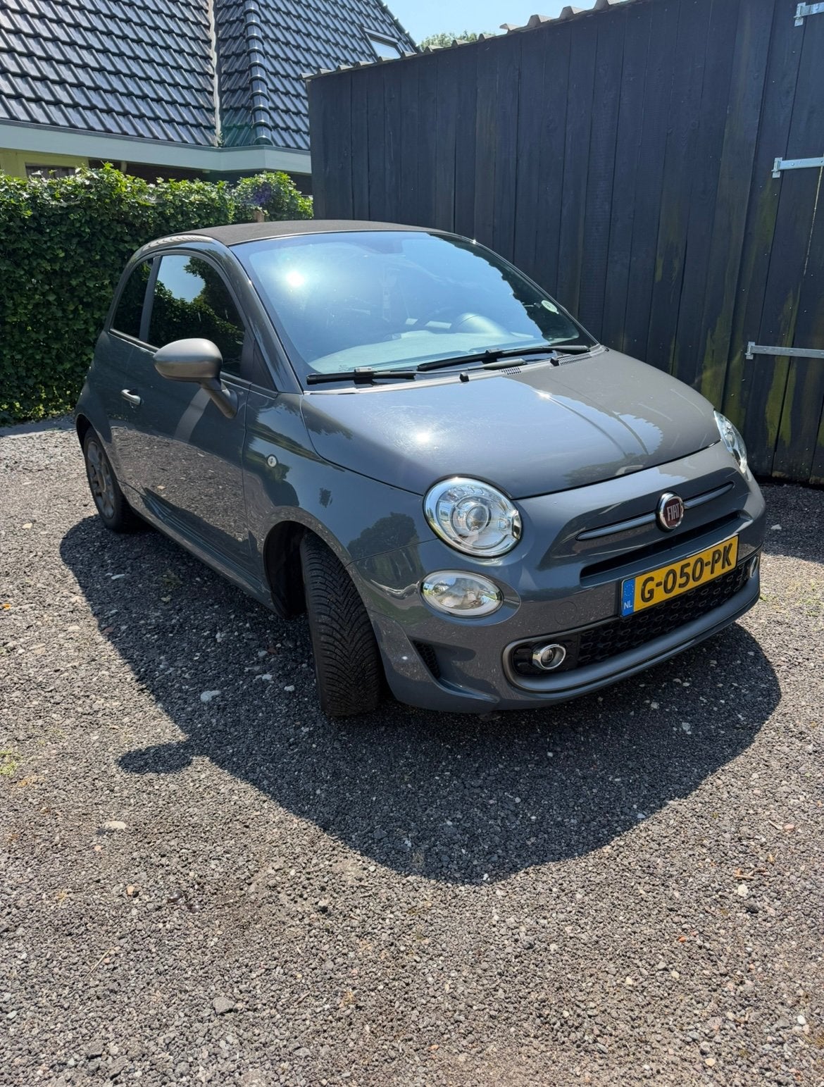 Fiat 500C 1.2 69pk 2016 Grijs, 4 cilinders, Cabriolet, Handgeschakeld, Particulier