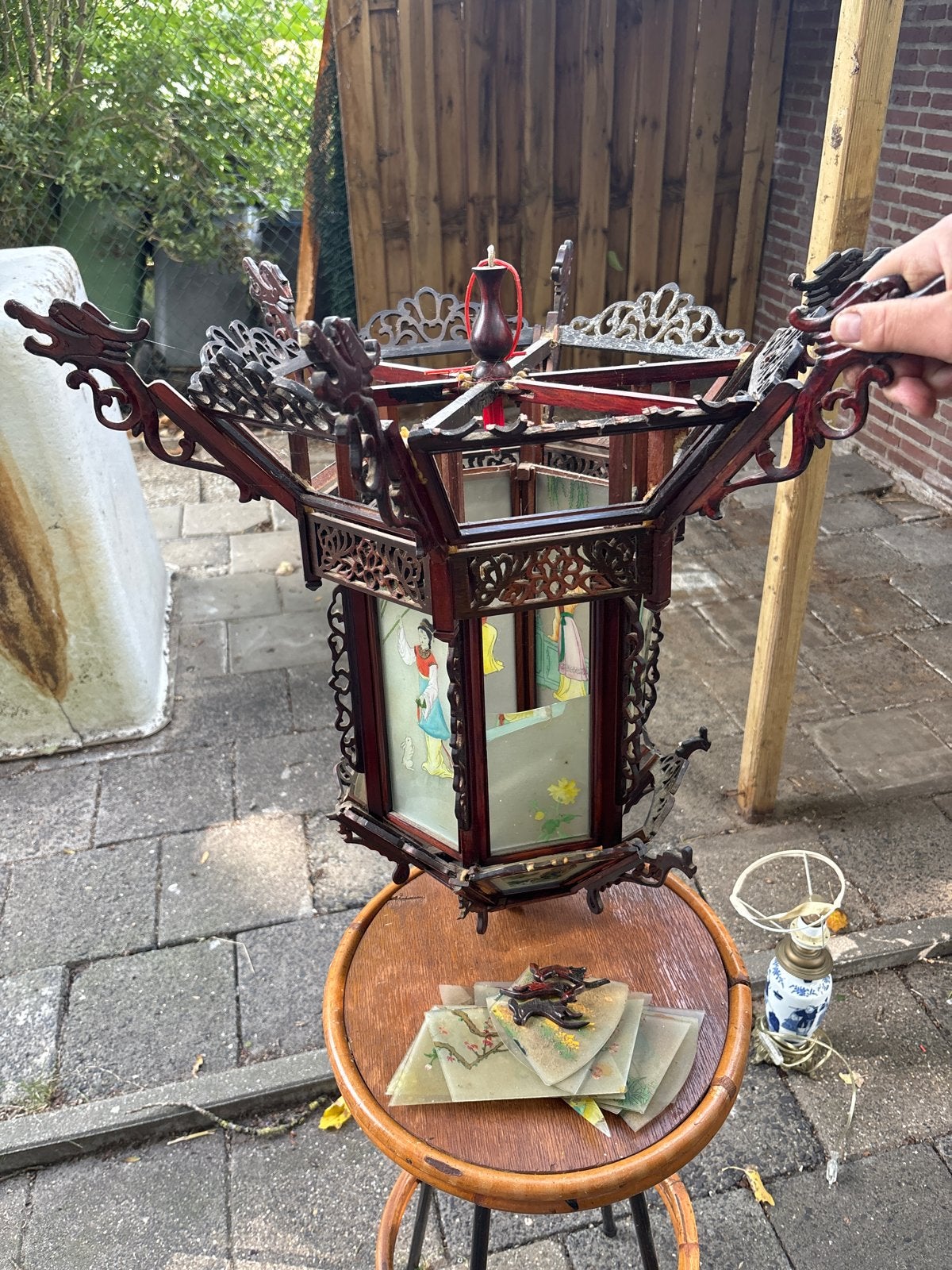 Antieke Chinese hanglamp lantaarn - opknapper, Ophalen