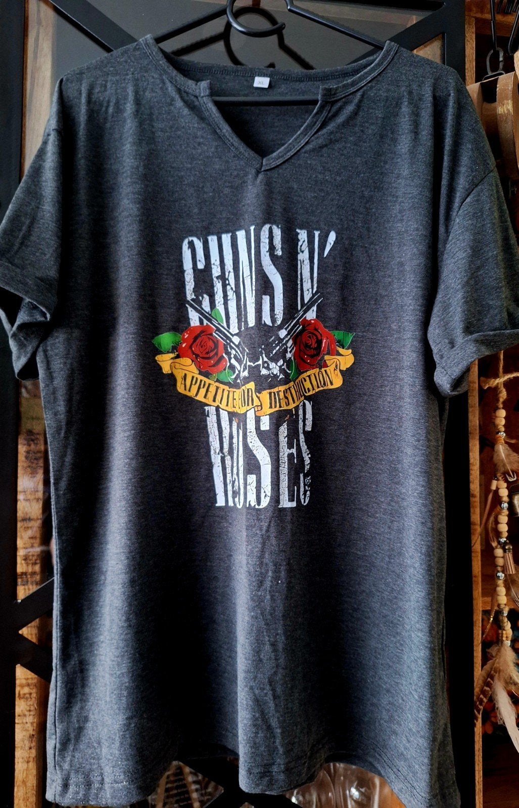Nieuwe Guns N' Roses T-shirt - Grijs met print L/XL, Guns N' Roses, Maat 42/44 (L), Nieuw, Ophalen of Verzenden