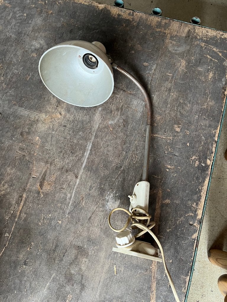 DDR vintage werkplaats lamp werkbank lamp, Huis en Inrichting, Lampen | Tafellampen, Bureaulamp, Gebruikt, Overige merken, Vintage