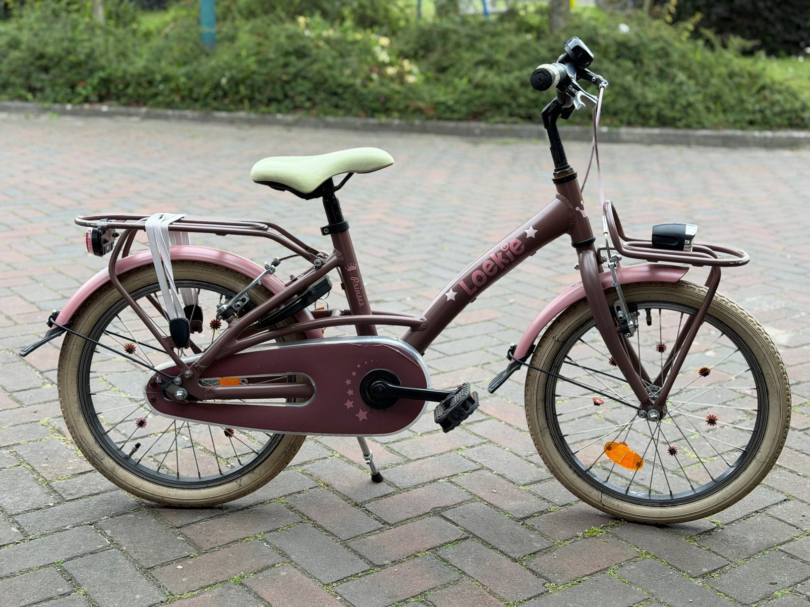 Oud roze Loekie fiets 18inch, Ophalen of Verzenden, Gebruikt, Terugtraprem, 16 tot 20 inch
