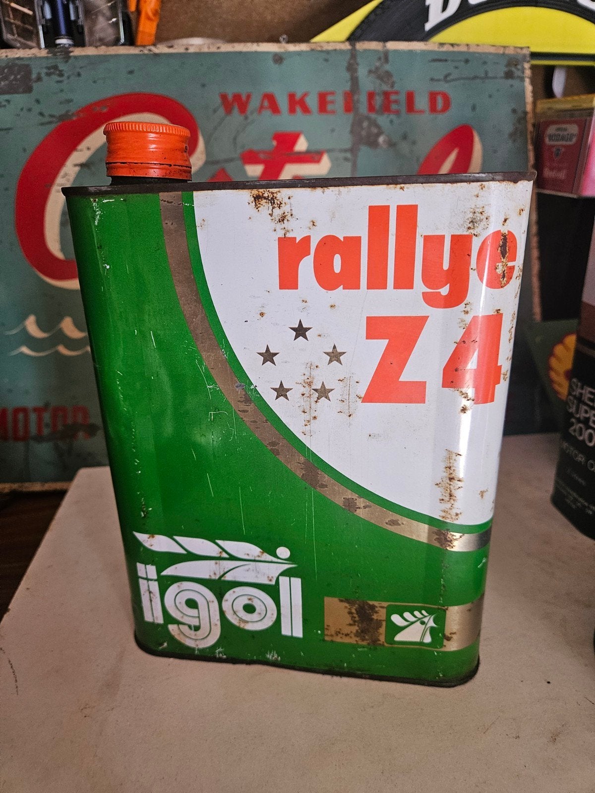 Igol olieblik Rally Z4 garageblik 2 liter, Verzamelen, Blikken, Ophalen of Verzenden, Gebruikt, Overige, Overige merken