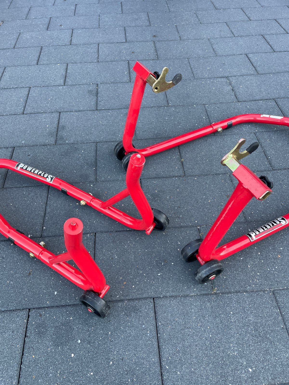 Powerplus Tools Motorfiets Standaard Set (Voor & Achter), Motoren, Ophalen of Verzenden, Zo goed als nieuw