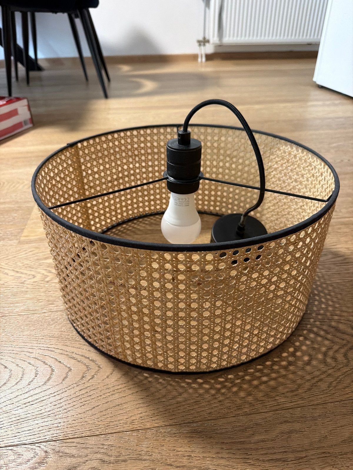 Stijlvolle Rotan Hanglamp - Natuurlijke Sfeer, Overige materialen, Zo goed als nieuw, Minder dan 25 cm, Minder dan 100 cm