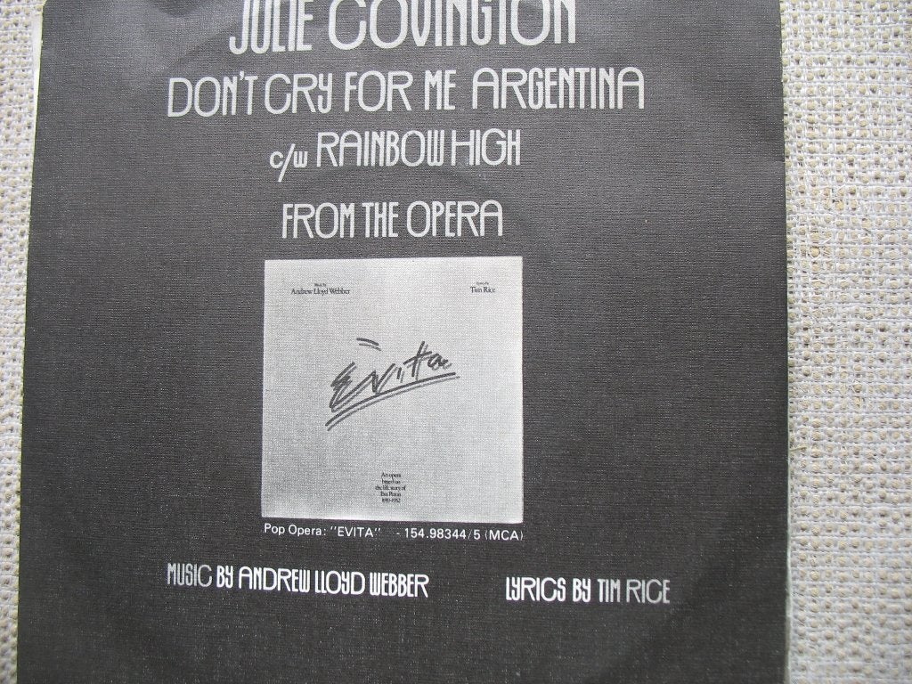 Single Sale; Julie Covington - Don't cry for me Argentina, Gebruikt, 7 inch, Single, Ophalen of Verzenden