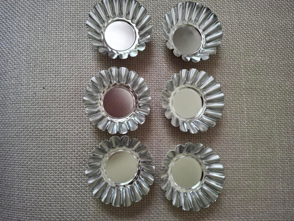 Metalen Cake/ Cupcake vormpjes ( 6 x ), Ophalen, Zo goed als nieuw, Cupcakes, Bakvorm