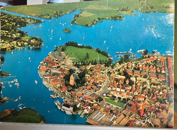 Grouw Pikmeer de Rechte Grou 1972 kleur luchtfoto, Ophalen of Verzenden, 1960 tot 1980