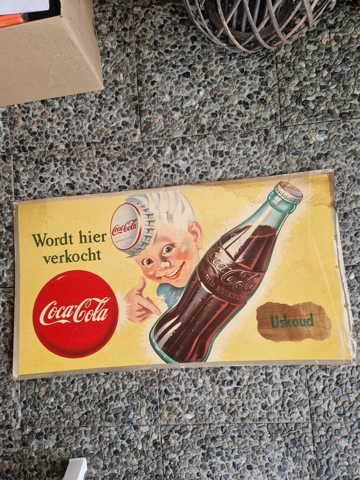 coca-cola reclame bord, Ophalen, Gebruikt, A1 t/m A3, Film en Tv