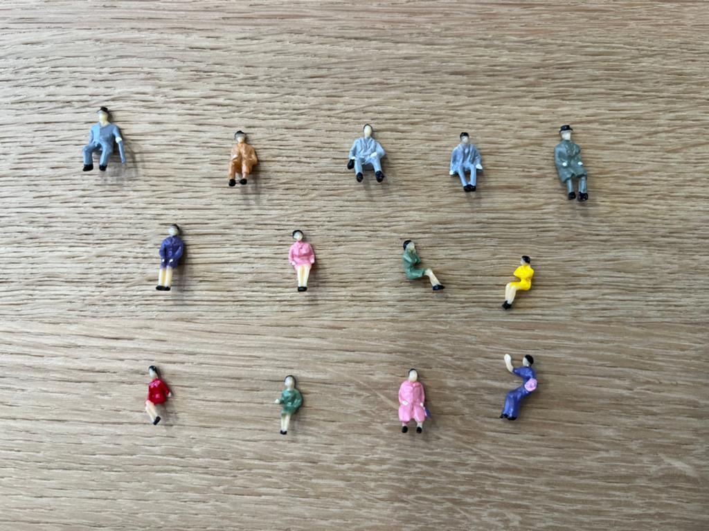H0 Passagiers / Zittende Figuren / Poppetjes Set 3 ( 1:87 ), Overige merken, Gelijkstroom of Wisselstroom, Overige typen, Nieuw