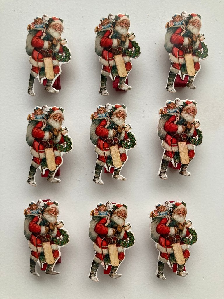 Kerstmannetjes op knijpers, Diversen, Kerst, Ophalen of Verzenden, Gebruikt