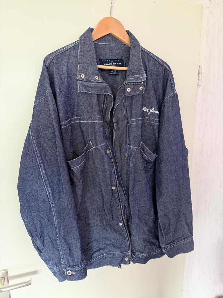 Phat Farm spijkerjas XXL, Kleding | Heren, Jassen | Zomer, Gedragen, Overige maten, Blauw, Ophalen of Verzenden