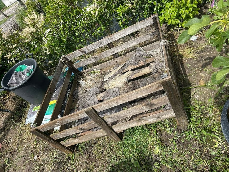 Pallethouten Plantenbak voor Tuin, Ophalen, Gebruikt, 100 cm of meer, Balkon