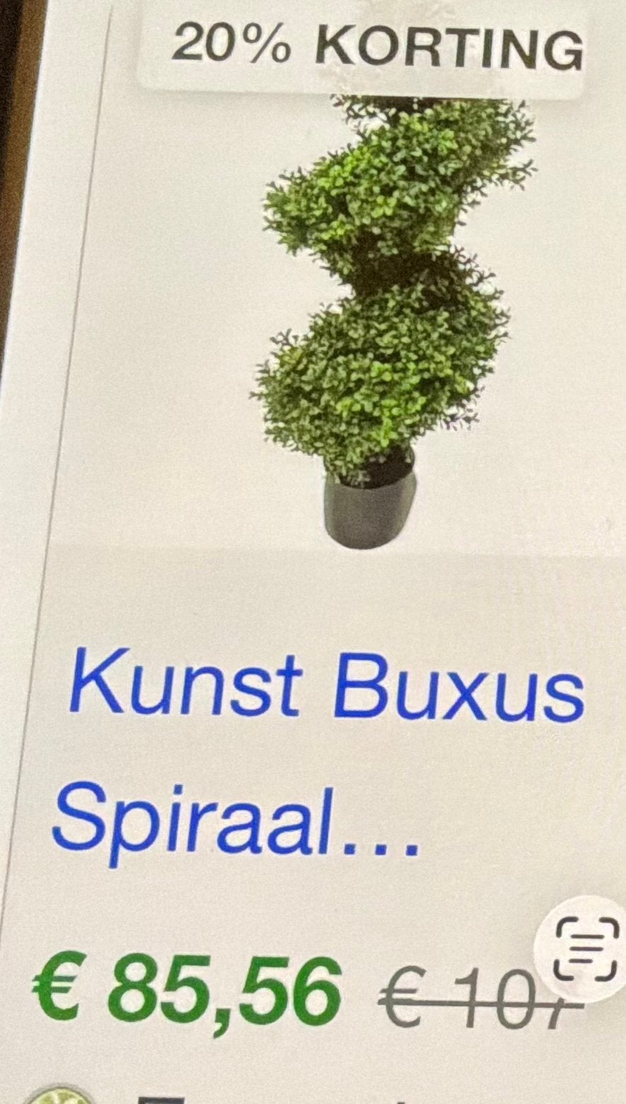 Kunst Buxus Spiraal (3 stuks) 60 euro, Tuin en Terras, Ophalen, Bloeit niet, Volle zon