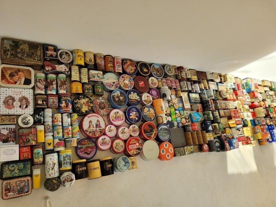 Collectie ruim 250 vintage blikken en trommels. zie foto's., Verzamelen, Blikken, Ophalen of Verzenden, Gebruikt, Overige, Overige merken