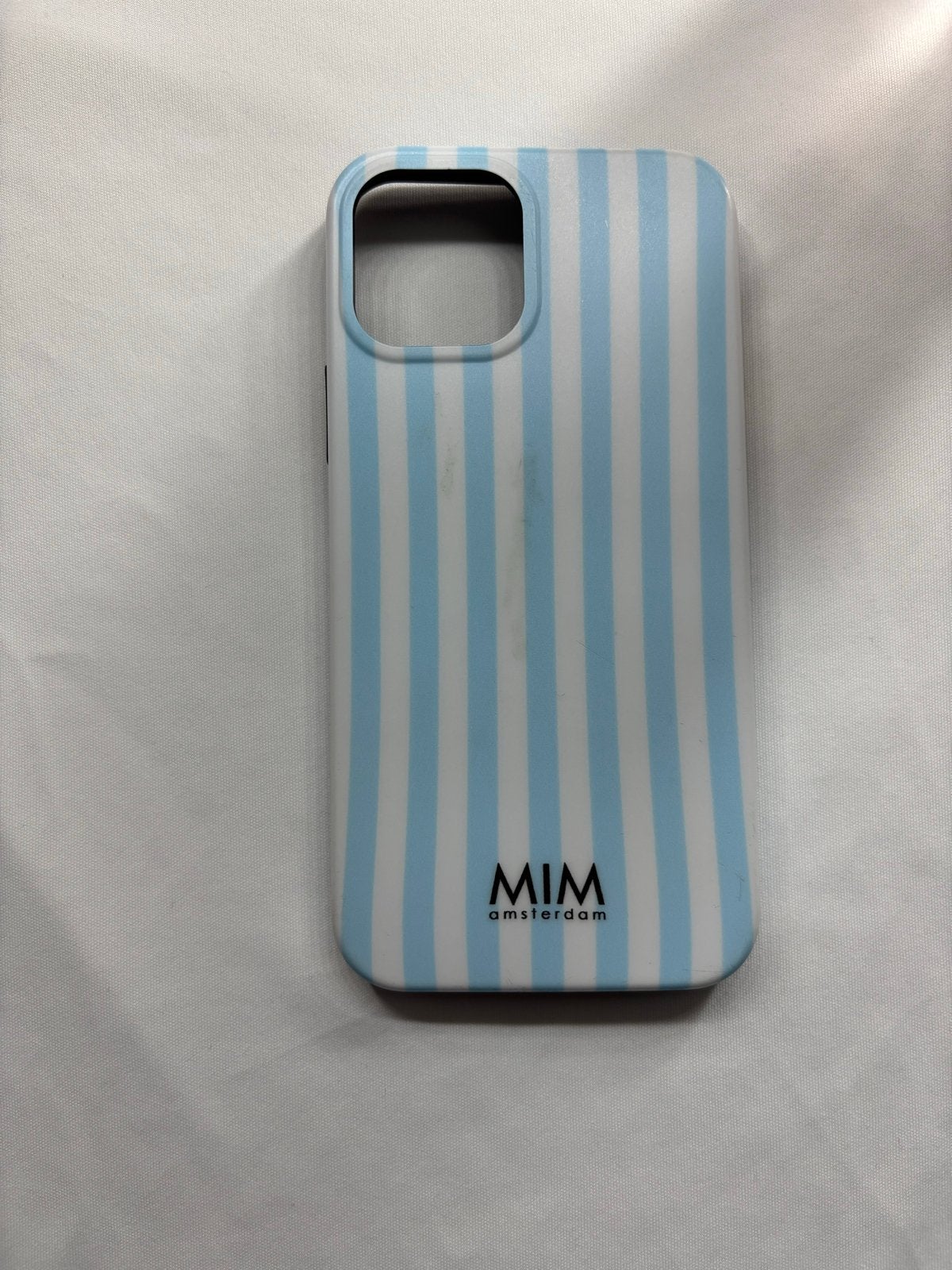 MIM Amsterdam iPhone hoesje - Blauw/Wit gestreept, Telecommunicatie, Gebruikt, Overige merken, Blauw, Hoesje of Tasje