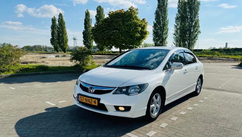 Honda Civic 1.3 Vtec Hybrid 4DR C-tr. 2010 Wit, Wit, Origineel Nederlands, Hybride Elektrisch/Benzine, 22 km/l