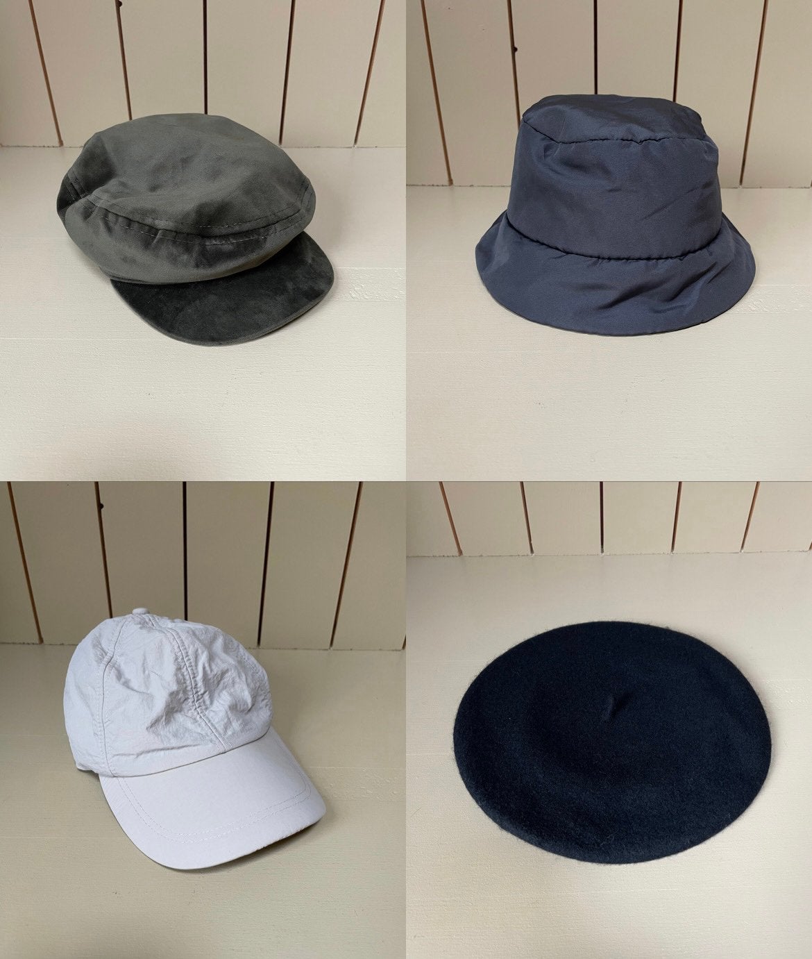 Petten set; Asos ballonpet baret H&M vissershoed pet, Ophalen of Verzenden, Gedragen, 56 of 57 cm (M, 7 of 7⅛ inch), Pet