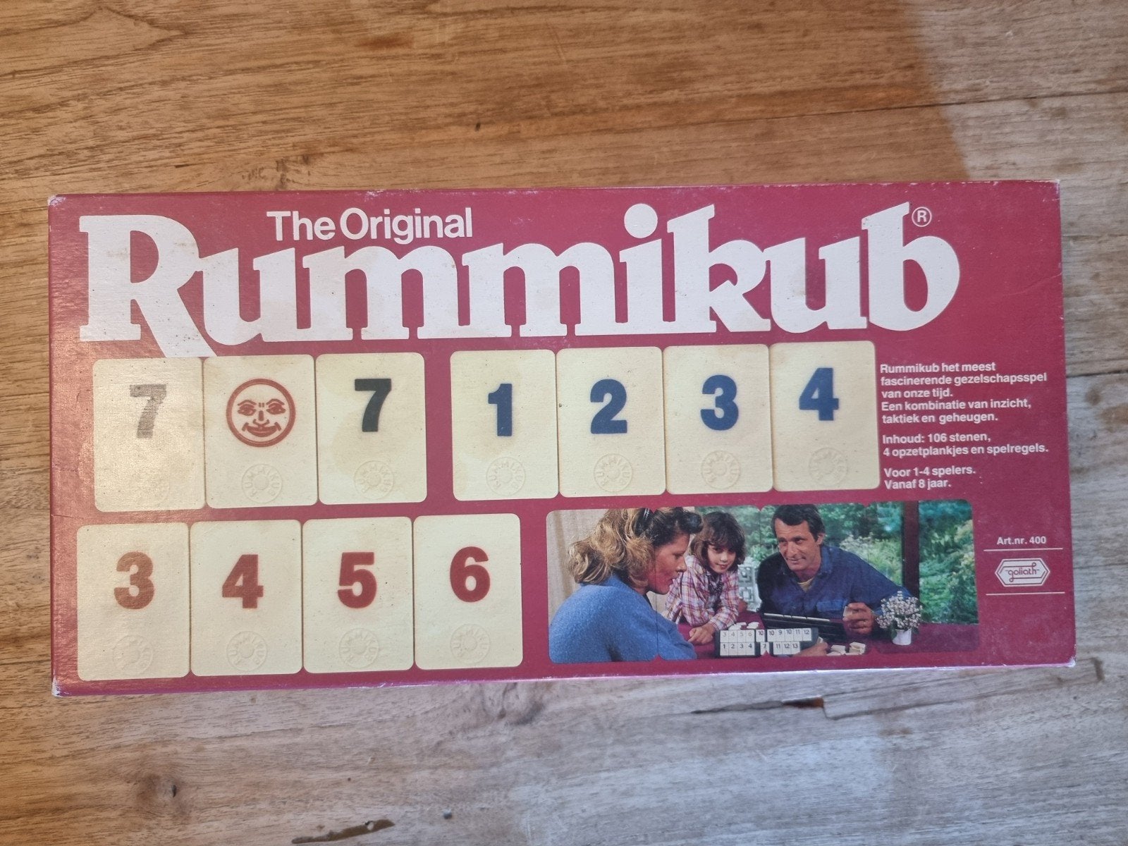 Rummikub Original - Rode doos met grote stenen, compleet, Drie of vier spelers, Ophalen, Gebruikt, Goliath