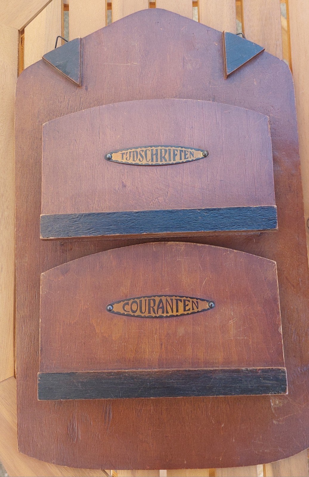 Art deco Nederlands houten tijdschriften- en krantenhouder, Ophalen of Verzenden