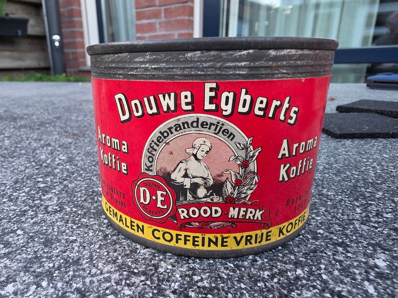 Vintage Douwe Egberts Aroma Koffie Blik - Rood Merk, Ophalen of Verzenden
