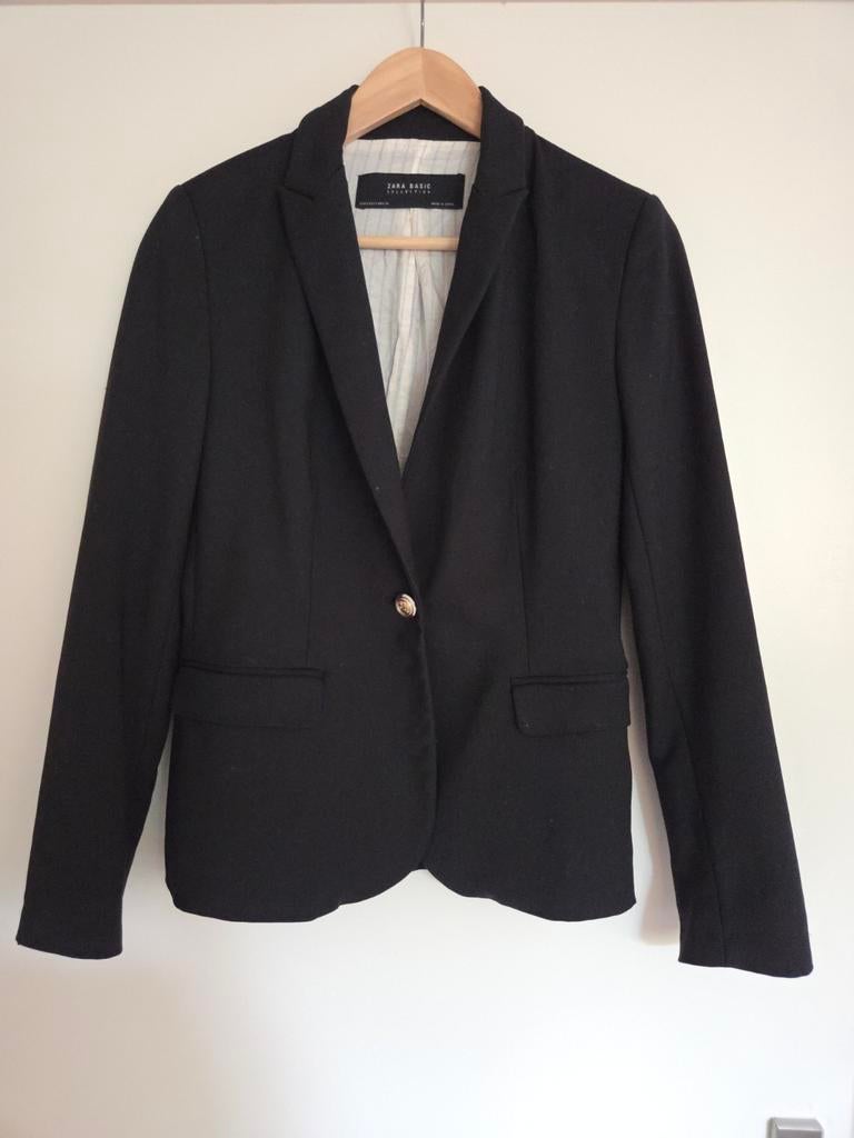 Zara Basic Collection Zwarte Blazer Maat S, Ophalen of Verzenden, Zo goed als nieuw, Jasje, Maat 36 (S)