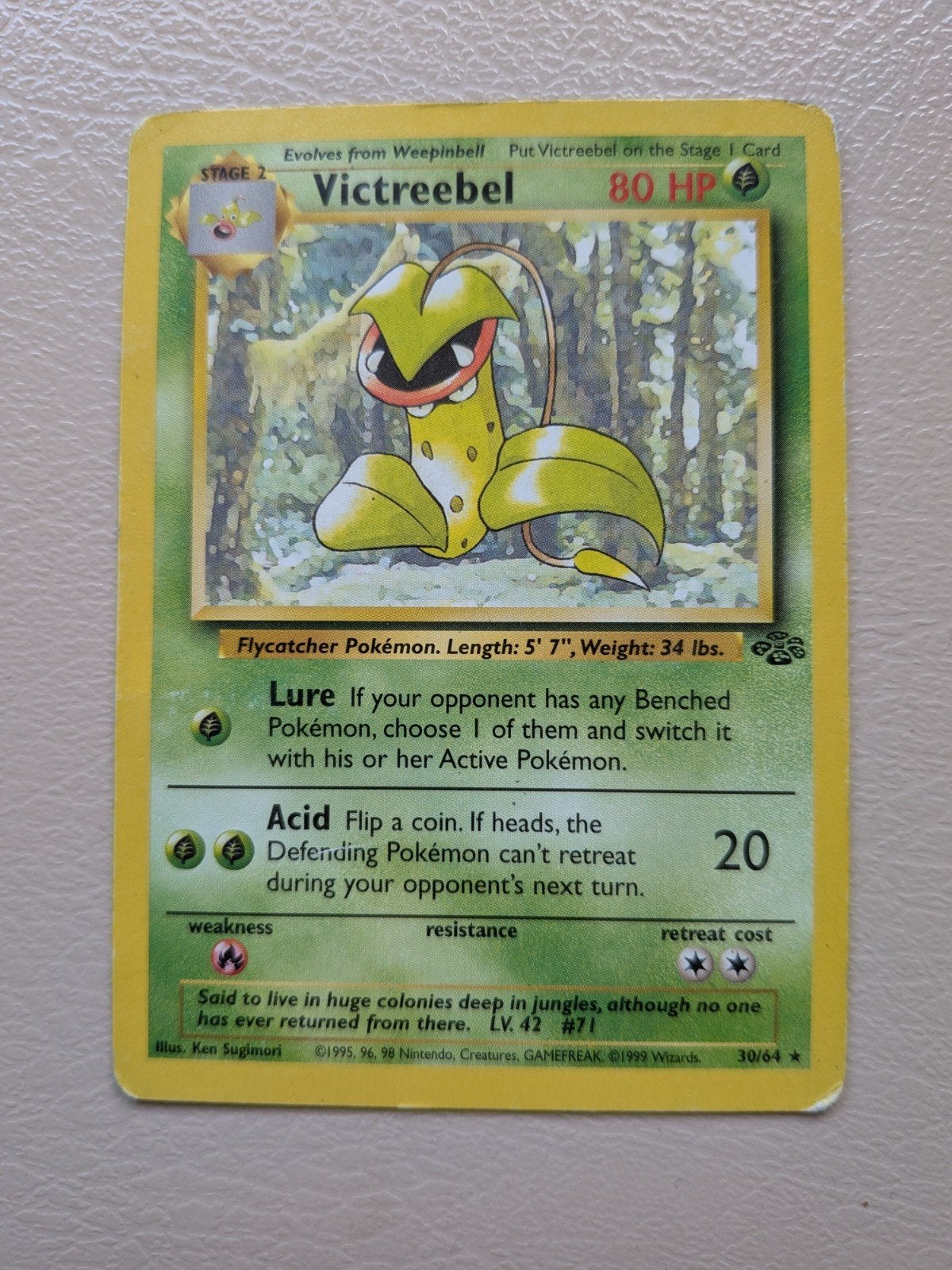 Pokémon Victreebel Kaart - Jungle Set #30/64, Ophalen of Verzenden, Gebruikt, Losse kaart